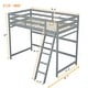 preview thumbnail 3 of 16, Twin Size Kids Bed High Loft Bed with inclined Ladder and Guardrails Kids Furniture, Grey