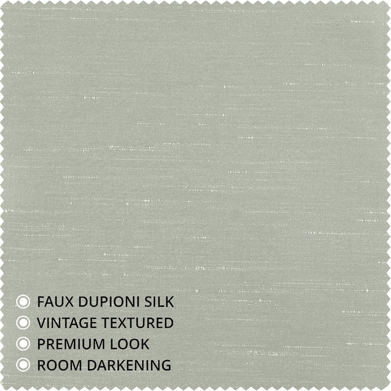 Ex. Fabrics Silver Faux Textured Dupioni Silk Curtain (1 Panel)