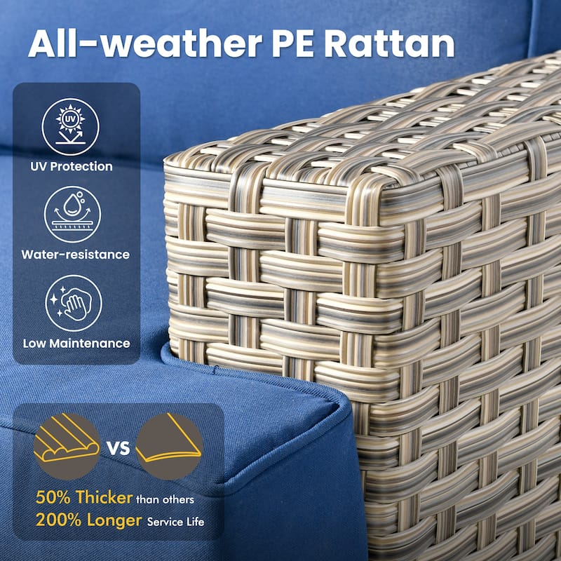 XIZZI 9-piece Patio Furniture Outdoor Wicker Swivel Chair Set