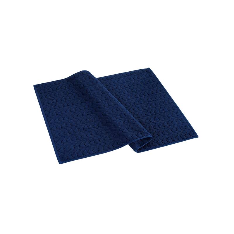 Brooks Brothers Herringbone Bath Mat - Navy