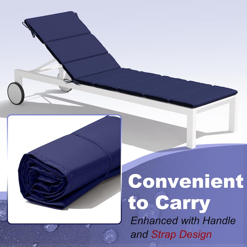 VredHom Outdoor Patio Chaise Lounge Rollable Cushion Lounger Pad
