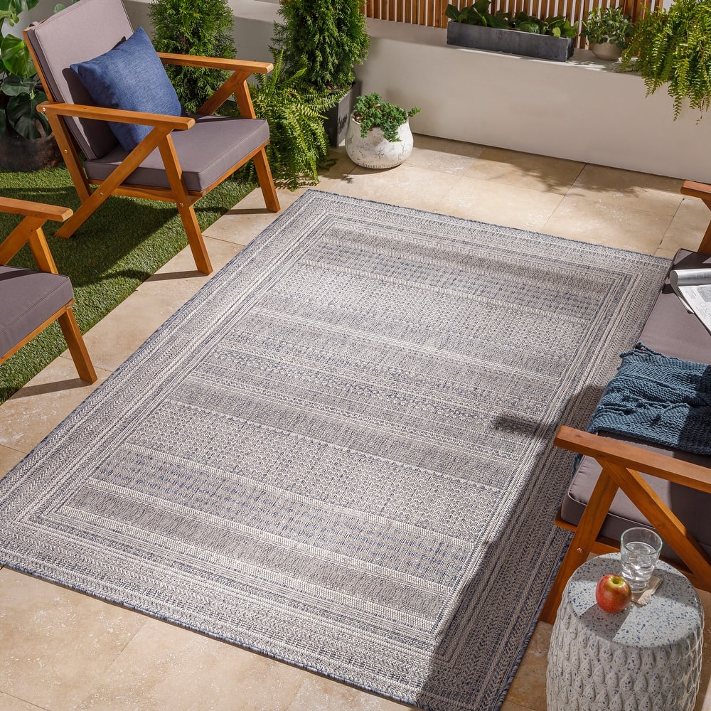 Livabliss Eliana Global Stripe indoor/ Outdoor Area Rug