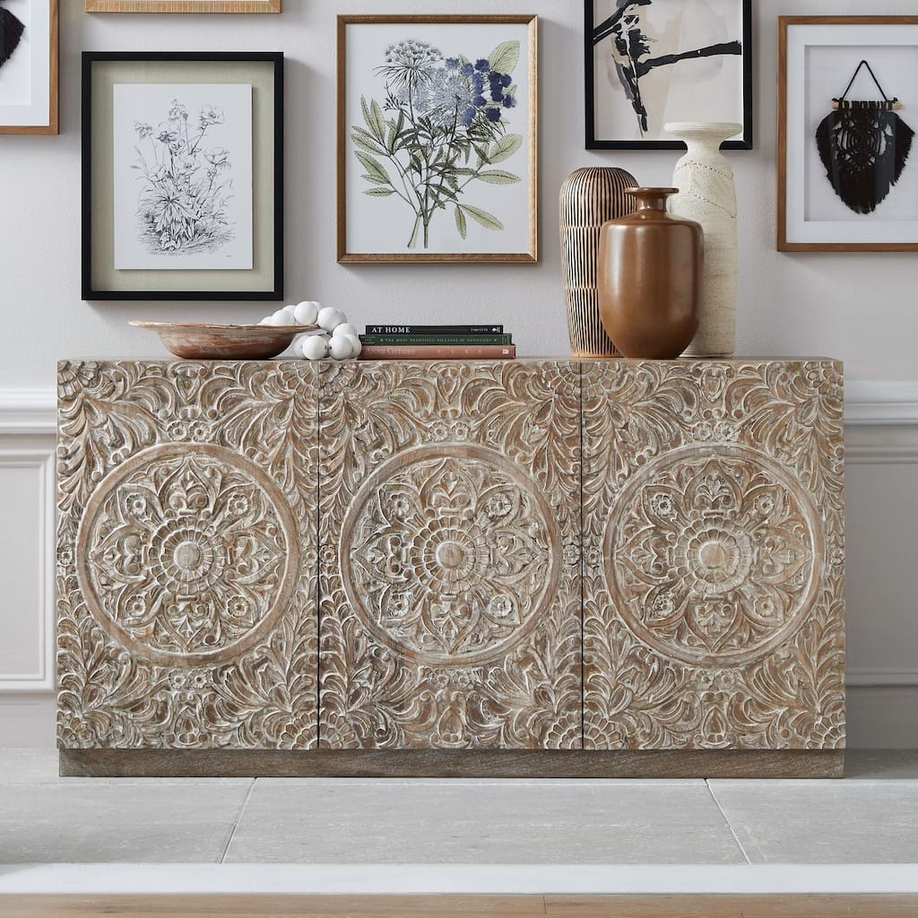 Liberty Furniture Melody 3 Door Accent Cabinet - Width 63" x Depth 18" x Height 34"