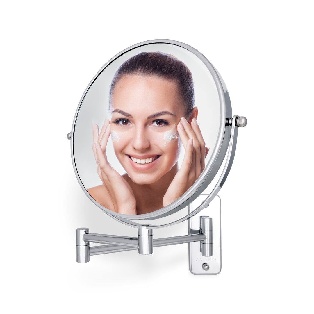 Zadro Wall Mounted Makeup Mirrors with Magnification & Folding Arm