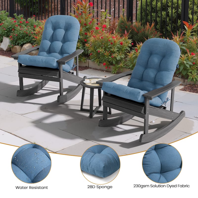 Outdoor Patio Adirondack Rocking Chair Cushions Thickened Chair Pad with Sunbrella