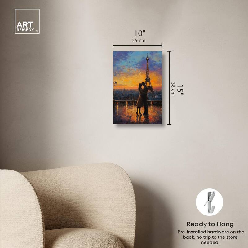 Eiffel Tower Romance Canvas by Art Remedy, Gallery Wrapped