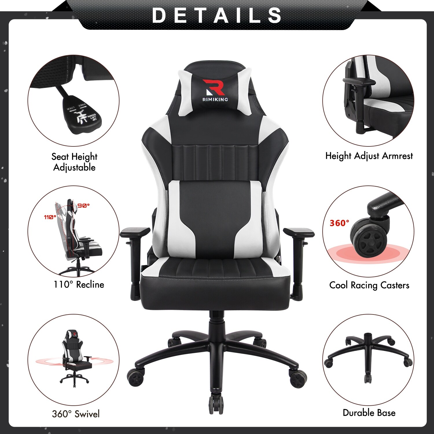 rimiking racer style game chair