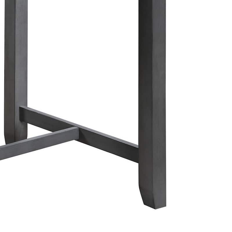 Ham 36 Inch Counter Height Small Dining Table with Shelves, USB Port, Gray