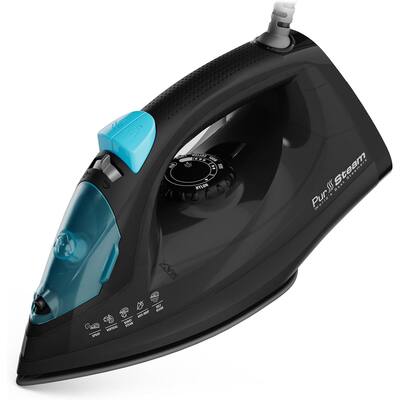 PurSteam Professional 1250W Steam Iron, Powerful Steamer with Burst of Steam & Spray, Non-Stick Soleplate and Auto Shut-Off