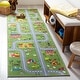 preview thumbnail 4 of 53, SAFAVIEH Kids Playhouse Machine Washable Slip Resistant Violanthi Neighborhood Road Rug Dark Green/Light Grey - 2'2" x  6' - Runner