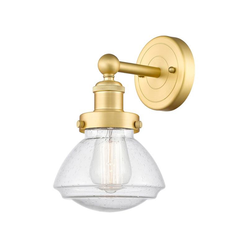 Innovations Lighting 616-1W-10-7 Olean Sconce Olean 10" Tall Wall - Satin Gold / Seedy