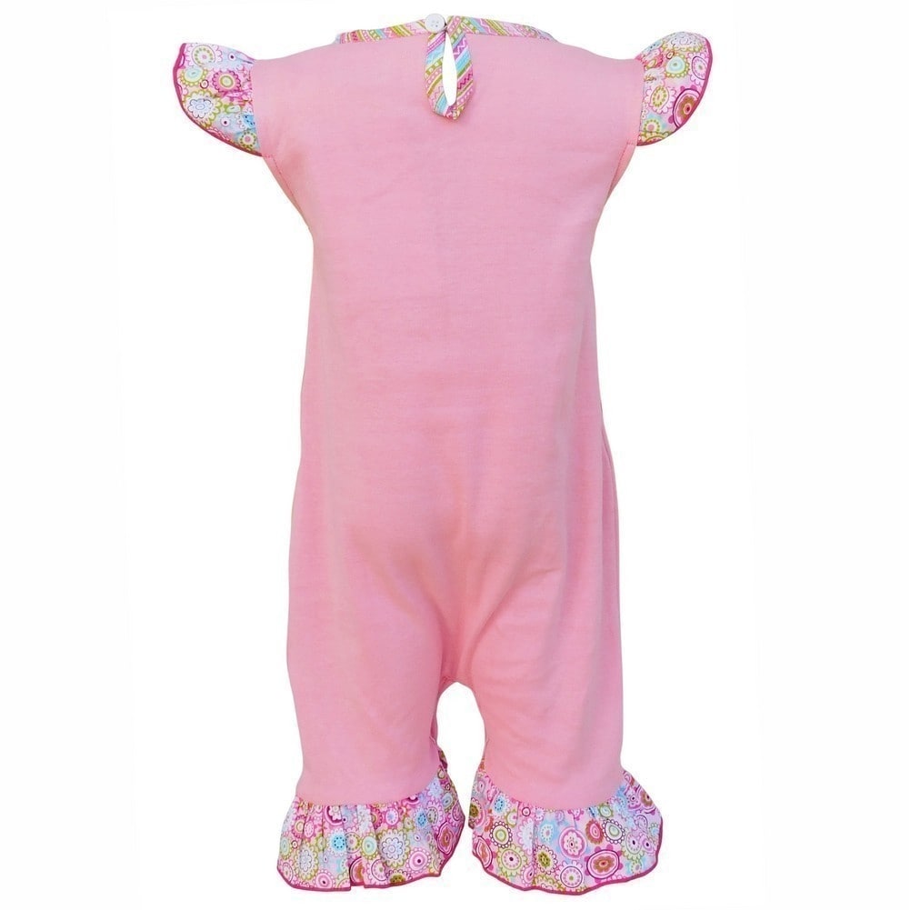 Shop Annloren Baby Girls Pink Flower Print Easter Bunny One Piece