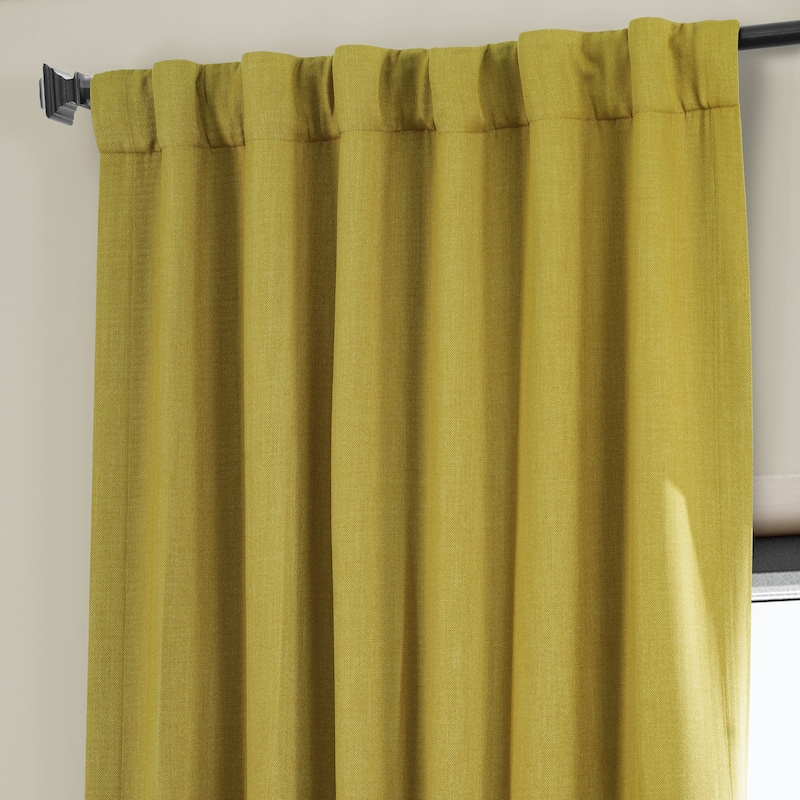 Exclusive Fabrics Faux Linen Room Darkening Curtain (1 Panel)