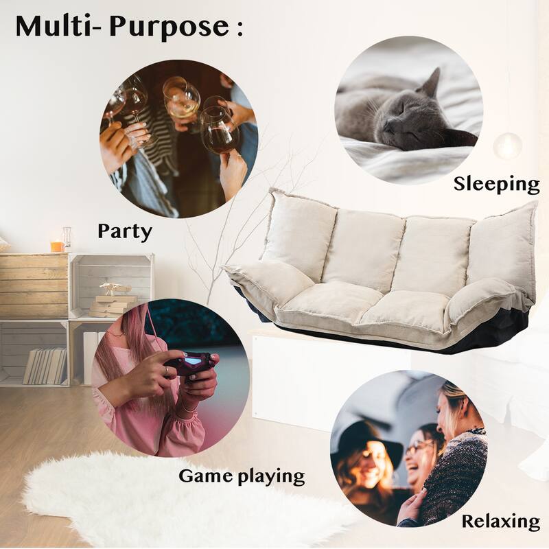 Cute Lazy Sofa Futons Sets Folding Sofa Bed Adjustable Sofa TV Floor Couch