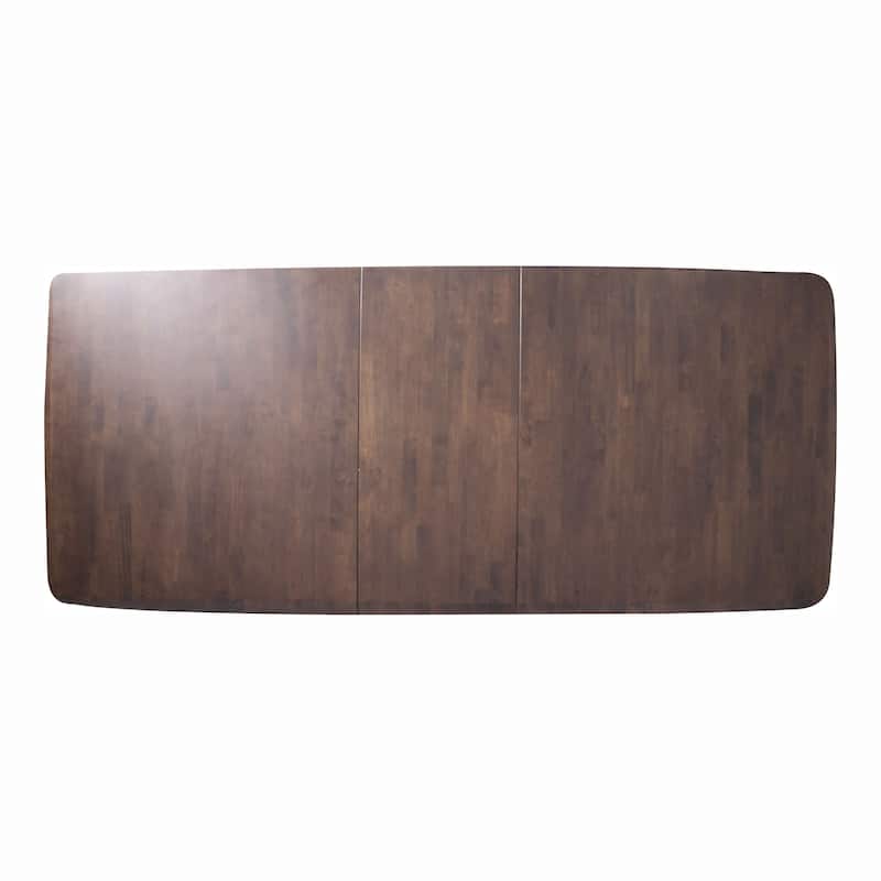 Furniture of America Abigail IV Mid-Century Modern Walnut Extendable Self-Storing Dining Table