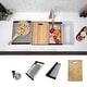 preview thumbnail 1 of 16, STYLISH 28 inch Composite Granite Workstation Dual Mount Kitchen Sink - 28" x 18" x 9.5" White