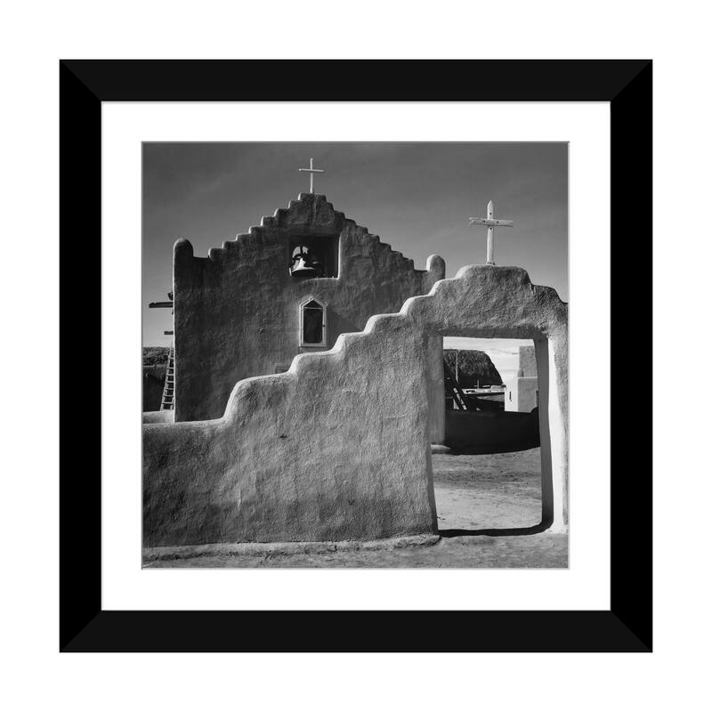 iCanvas "Church, Taos Pueblo, New Mexico, 1941" by Ansel Adams - Black - 24x24x1