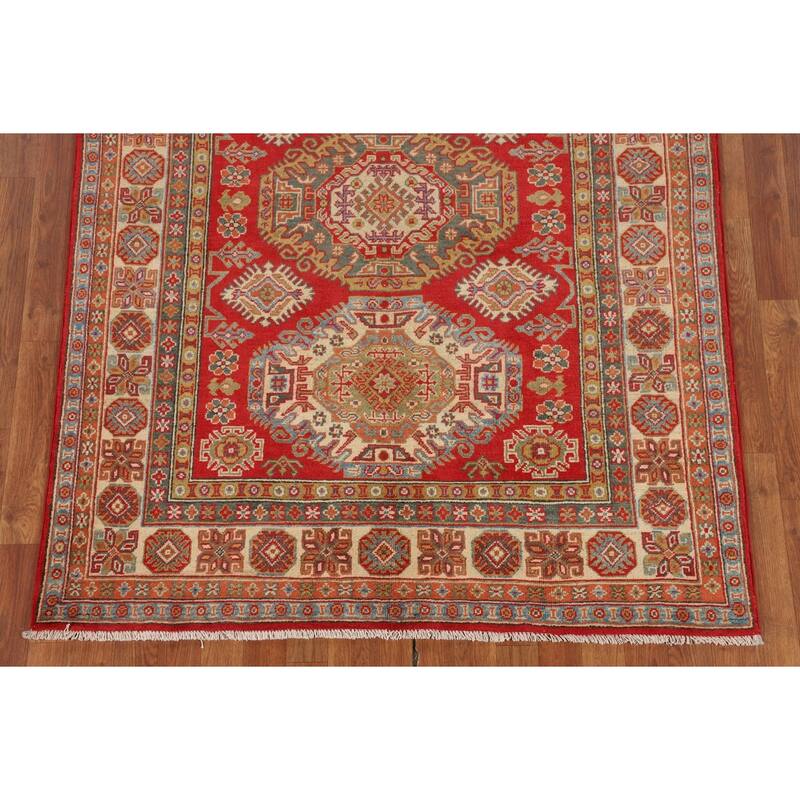 Oriental Red Kazak Area Rug Handmade Traditional Wool Carpet - 4'9" x 6'7"