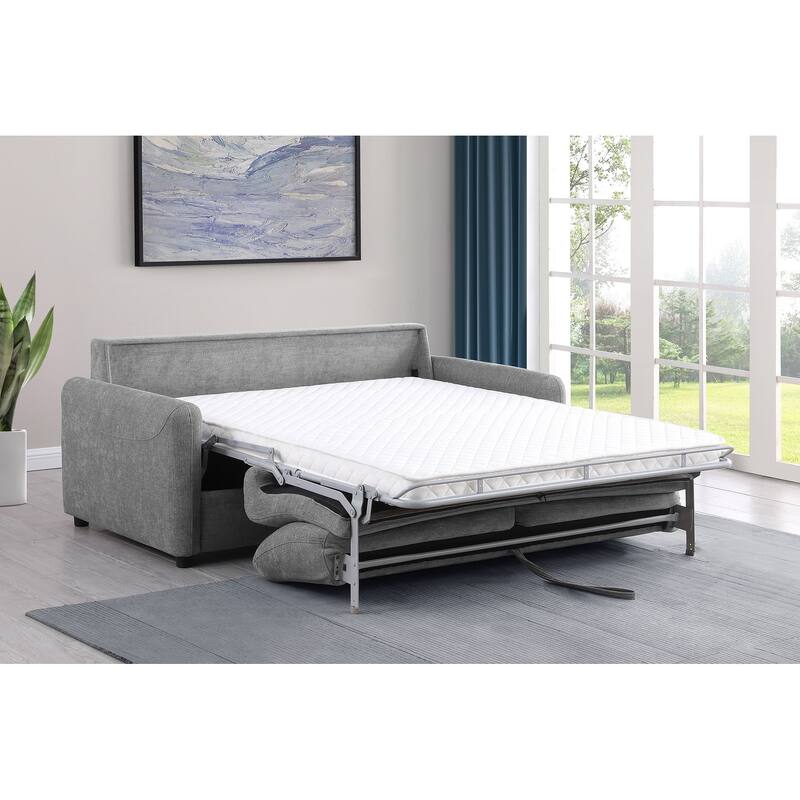 Welker Grey Upholstered Sofa Sleeper with Queen Mattress