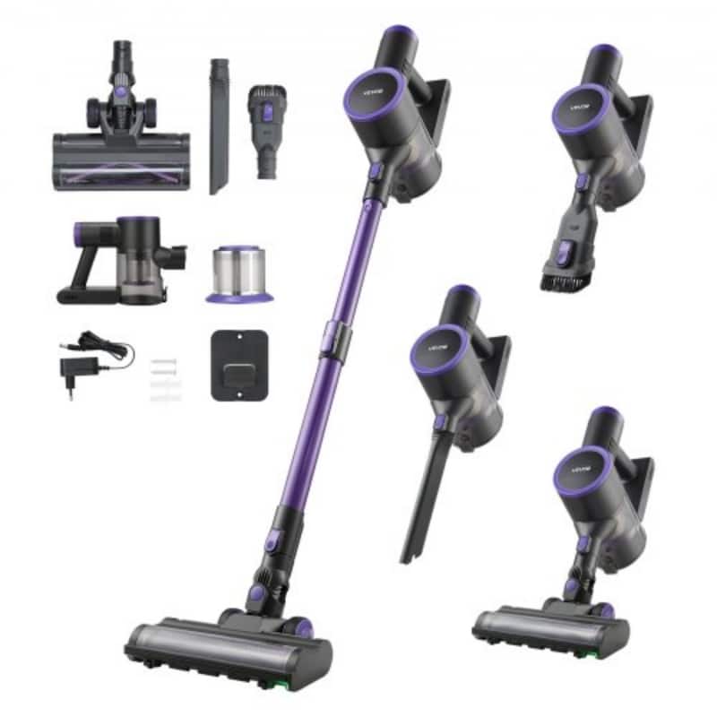 Lightweight Cordless Vacuum for Hardwood or Carpet and Tile with Dual Speed and Anti-Tangle Brush - 46.46” x 9.65” x 8.66”