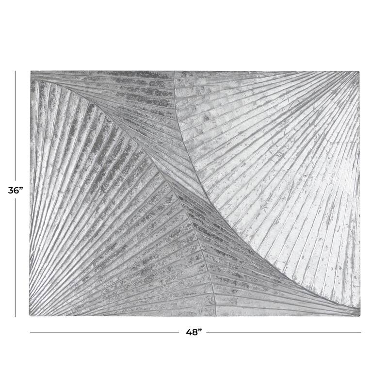 Wood Geometric Carved Radial Home Wall Decor - Gold or Silver - Roche River Decor