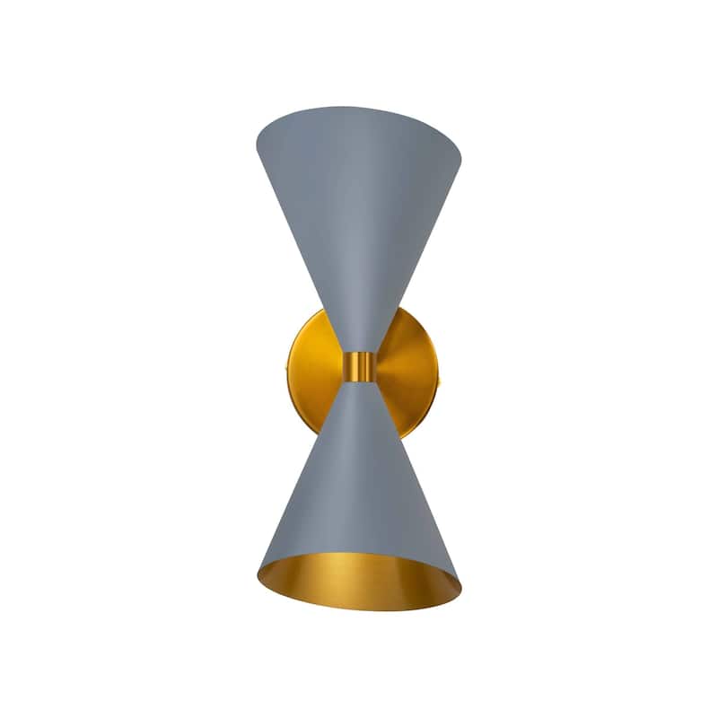 2-Light Modern Adjustable Head Cone Vanity Light Up&Down Dual Horn Hourglass Wall Sconce