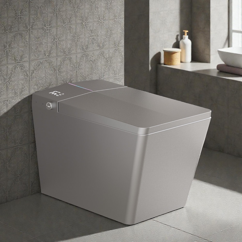 Square Smart Toilet with Built In Tank. Foot Sensor Lid. Auto Flush. Heated Bidet Seat. LED Display. Remote
