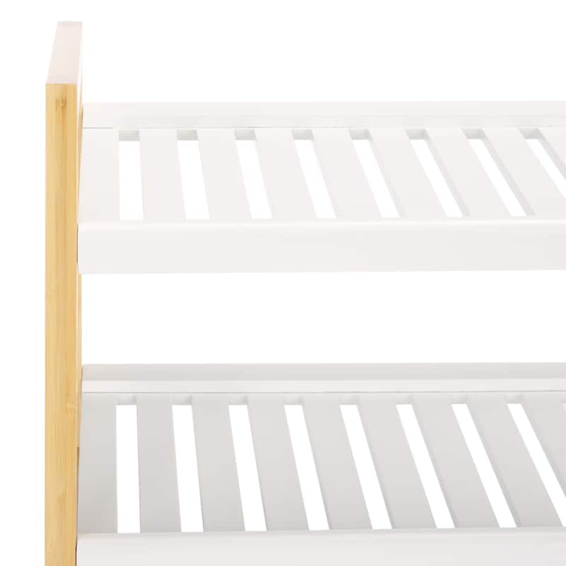 SAFAVIEH Gudmundina Storage Shoe Rack - 27.6 In W x 10.2 In. D x 14.2 In. H - 28Wx10Dx14H