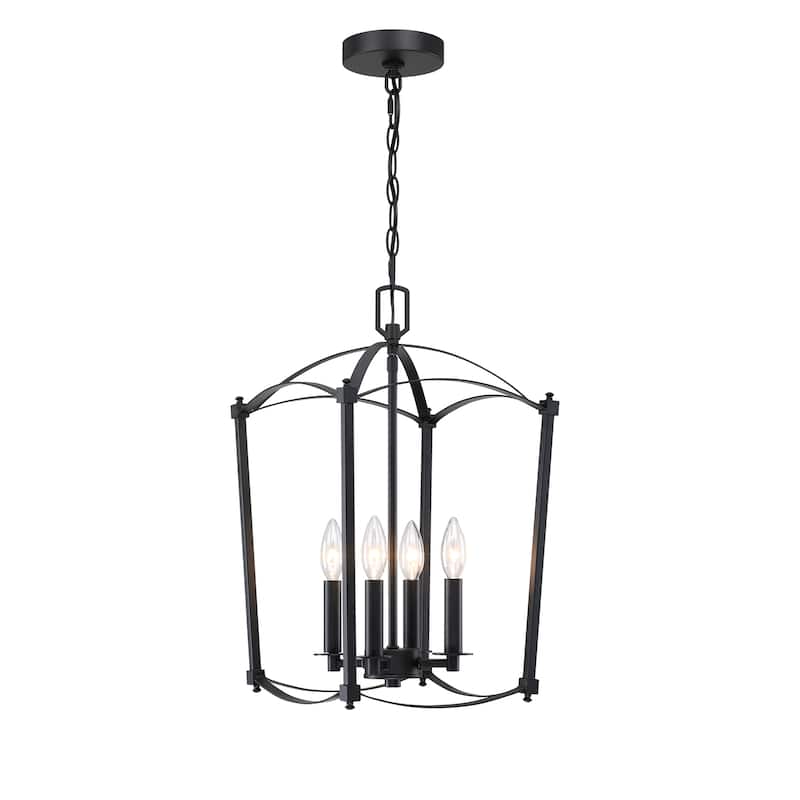 Modern 12.01-in Matte Black Pendant Light - 4-light Pendant