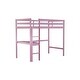 preview thumbnail 6 of 29, Elegant Twin High Loft Bed, Rubber Wood Loft Bed with Safety Guardrail, Built-in Desk, Ladde