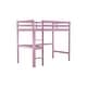preview thumbnail 16 of 16, Twin High Rubber Wood Loft Bed with Safety Guardrail,Built-in desk,Ladder