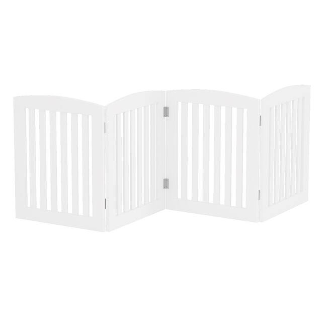 PAWLAND4 Panels,24 Inch,Dog Gate, Freestanding Foldable Wooden Pet