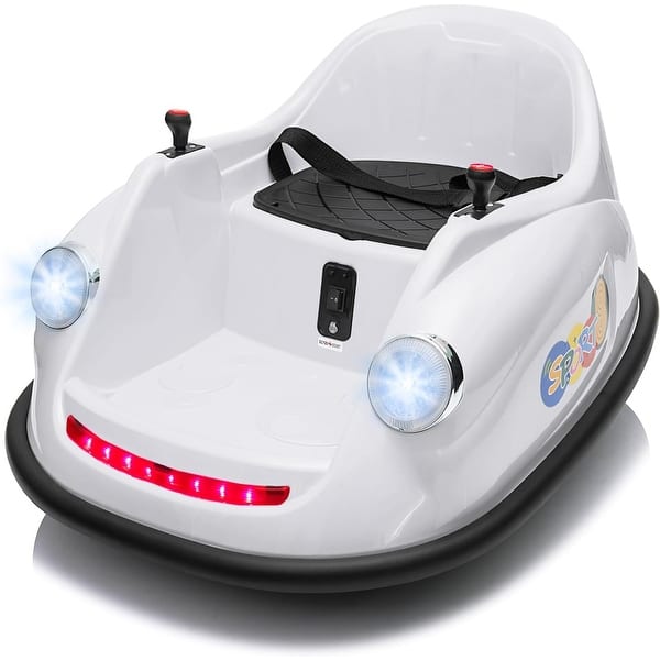 slide 2 of 64, Electric Bumper Cars for Toddlers,12V Ride-On Car with Remote Control,360-Degree Spin White