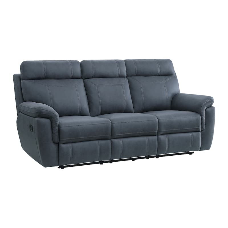 Metz Double Reclining Sofa - Blue