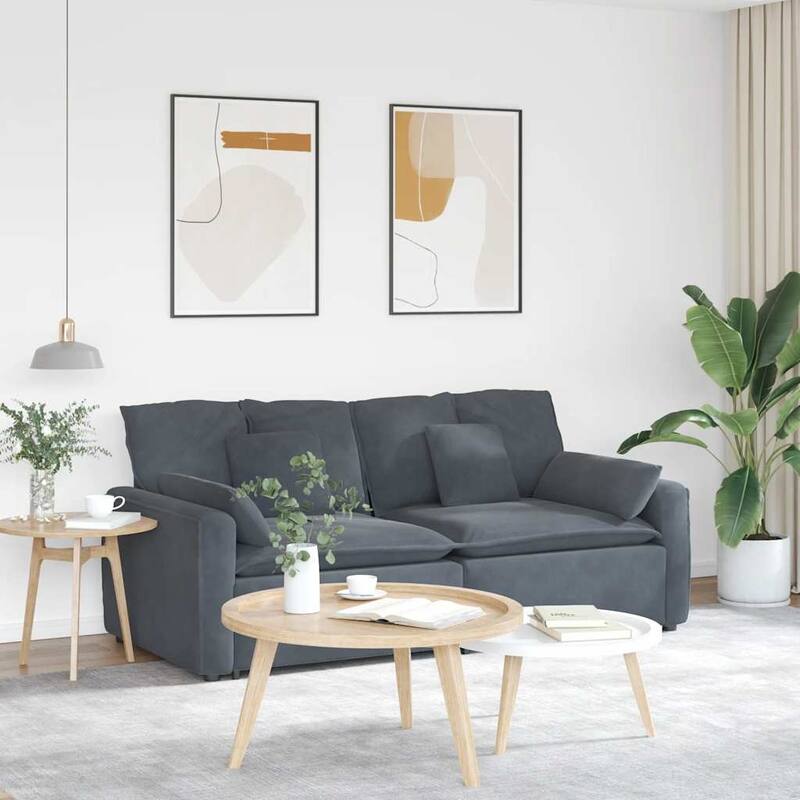 vidaXL Modular Sofa Dark Grey - 41.3 x 88.2 x 25.2 in