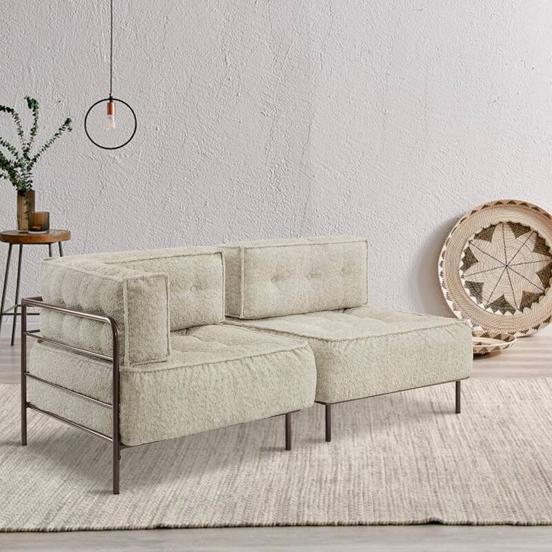 MCombo Modular Sofa Couch with Removable Cushion, 3 Seaters Accent Sofa Chair