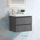 preview thumbnail 23 of 21, Floating Bathroom Vanity 24"-48" – Cement Gray Finish, White Integrated Sink
