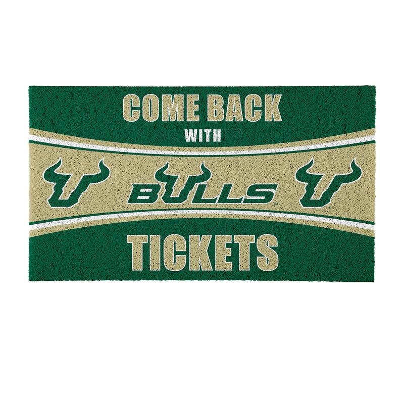 University of South Florida 28 in. x 16 in. PVC "Come Back With Tickets" Trapper Door Mat