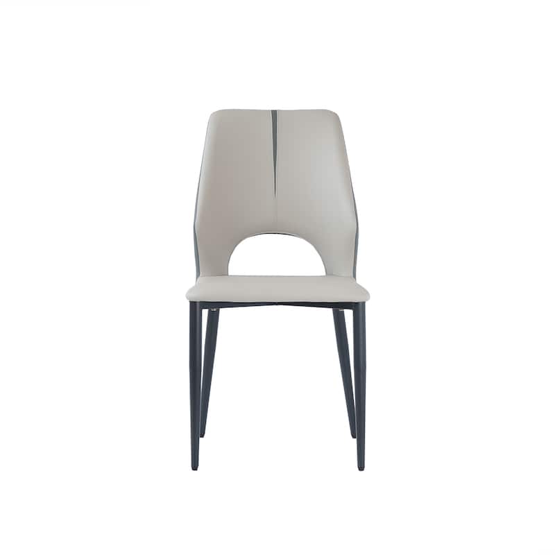 18" Modern Kitchen PU Leather Dining Chairs Set of 2 with Metal Legs