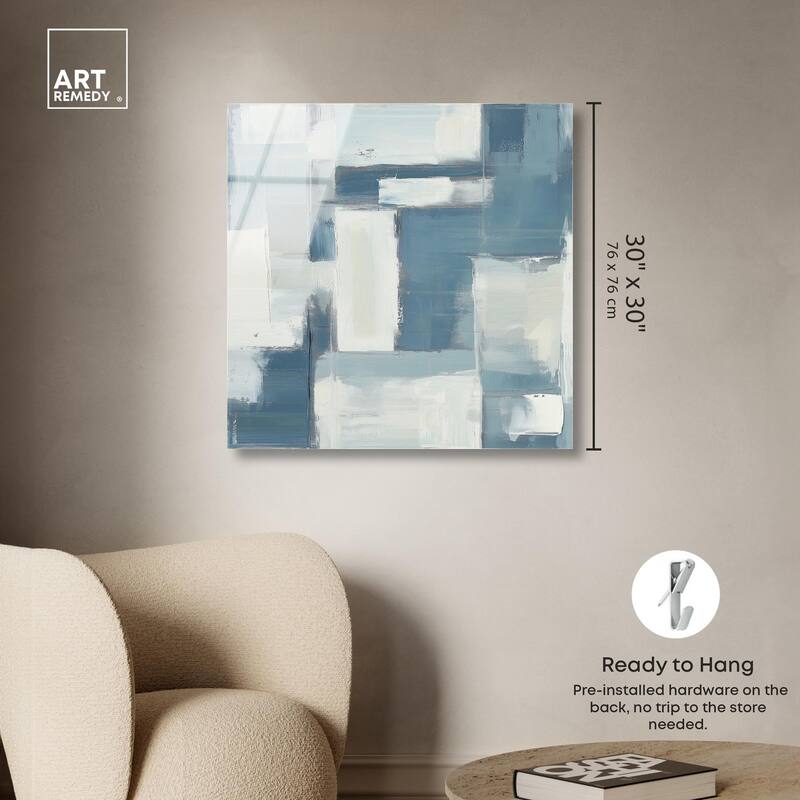 Deconstructed Blue III Acrylic by Art Remedy, Ready to Hang