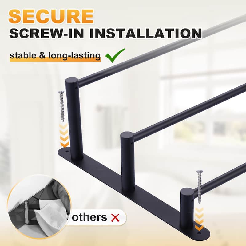 WOWOW Modern 3-Tier Wall Mounted Towel Rack