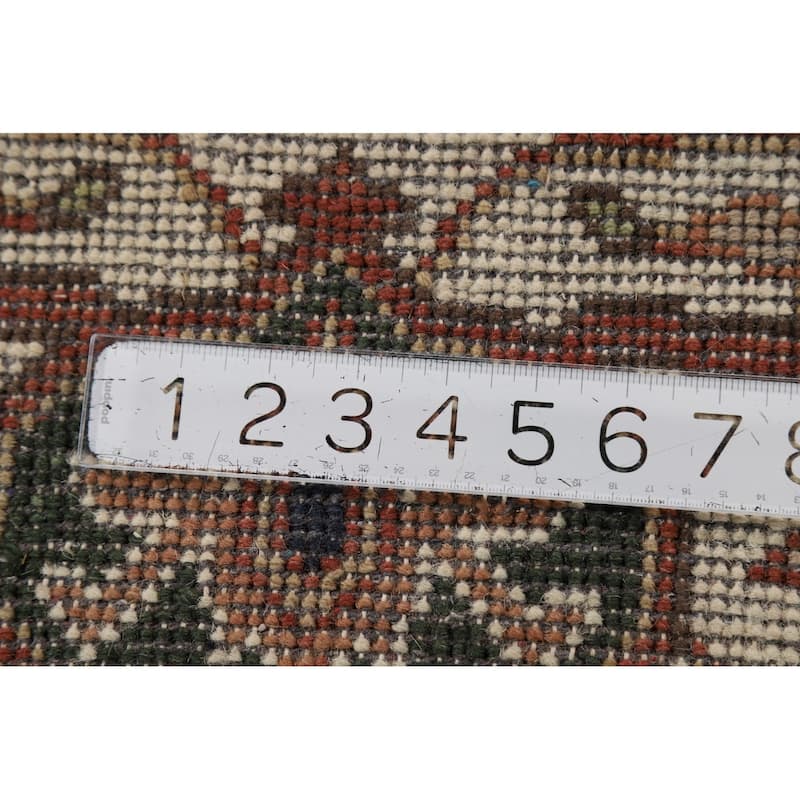 Heriz Serapi Indian Round Rug Hand-Knotted Wool Carpet - 7'10"x 7'10"