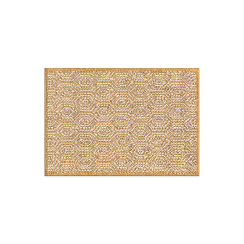 World Rug Gallery Modern Geometric Textured Flat Weave Indoor/Outdoor Area Rug