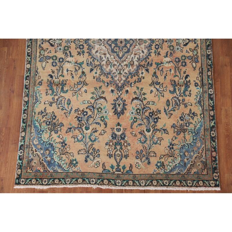 Hand Knotted Oriental 100% Wool Carpet Traditional Floral Oranges & Rust Hamedan Area Rug - 8' 3'' X 5' 2''
