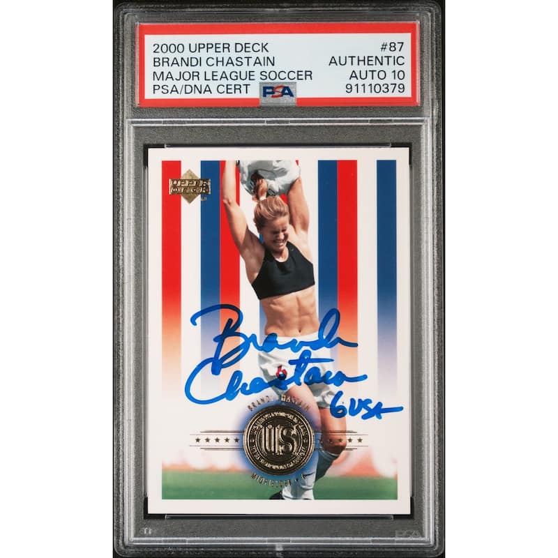 Brandi Chastain 2000 Upper Deck Signed Rookie Card #87 Auto Graded PSA 10 110379 - 8'6" x 11'6"