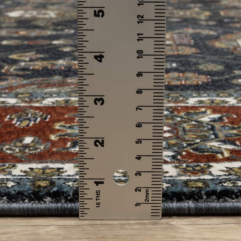 Style Haven Victoria Vintage Traditions Navy/ Rust Area Rug