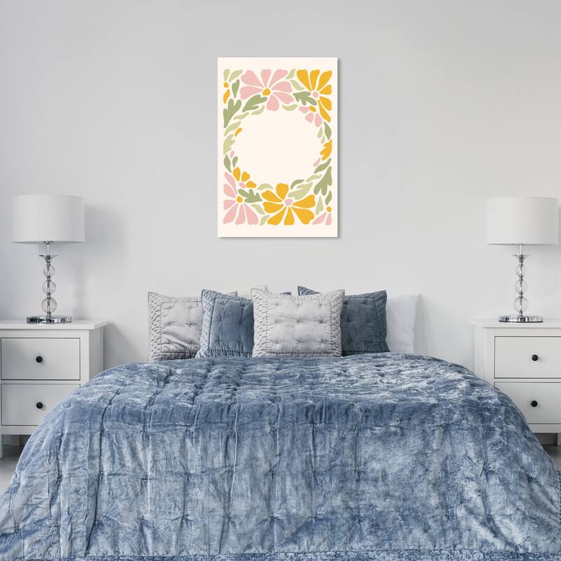 Wynwood Studio Canvas Floral and Botanical For a Floral Selfie Pink Modern & Contemporary Wall Art Canvas Print