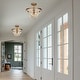 preview thumbnail 4 of 8, Coasa Mid-Century Modern Gold Chandelier Boho 2-light Semi-flush Mount Lights with Wooden Beads - D14'' x H14''