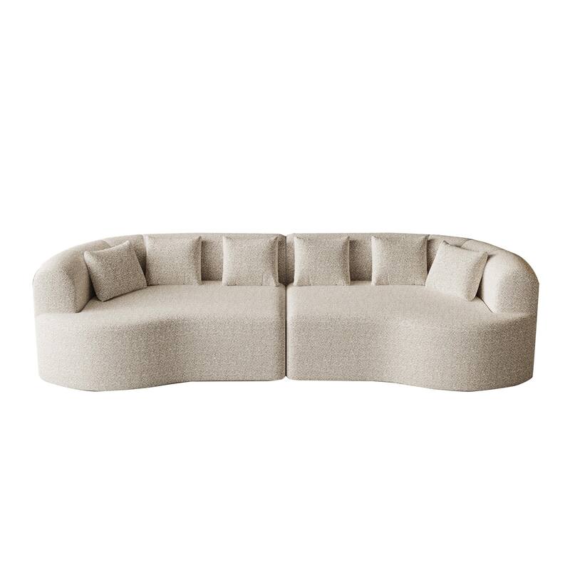 Oversized Cloud-Like Lounge Sofa, Sleeper Sofa with 6 Pillows, Four-Seater Loveseat Recliner Sofa with Deep Seat