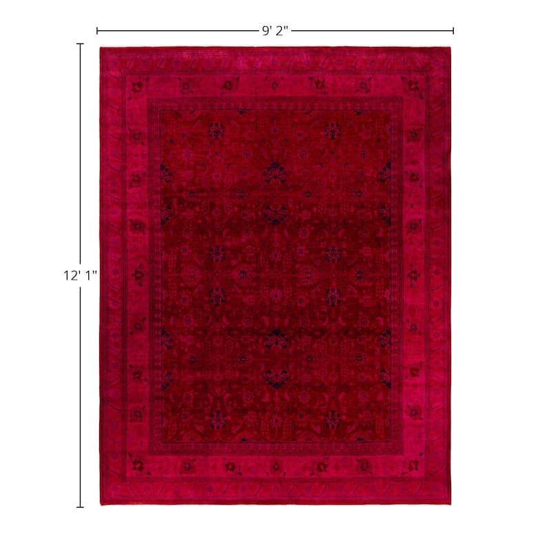 Overdyed One-of-a-Kind Hand-Knotted Area Rug - Pink - 9' 2" x 12' 1"